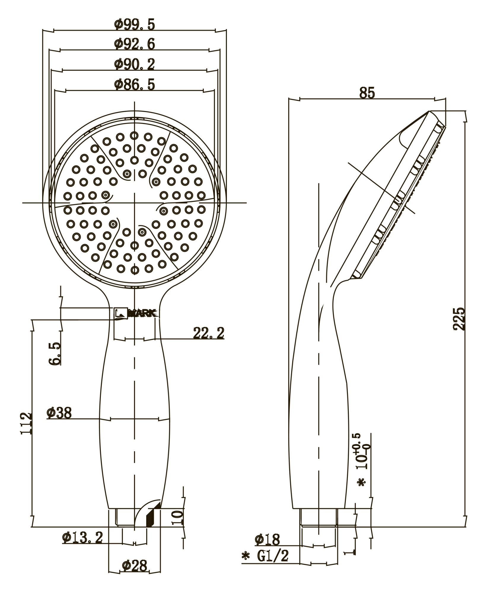 Лейка для душа Lemark  LM8001C хром 