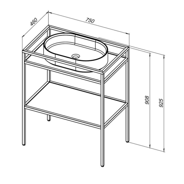 Консоль под раковину Allen Brau Liberty 1.33002.BB 75 напольная