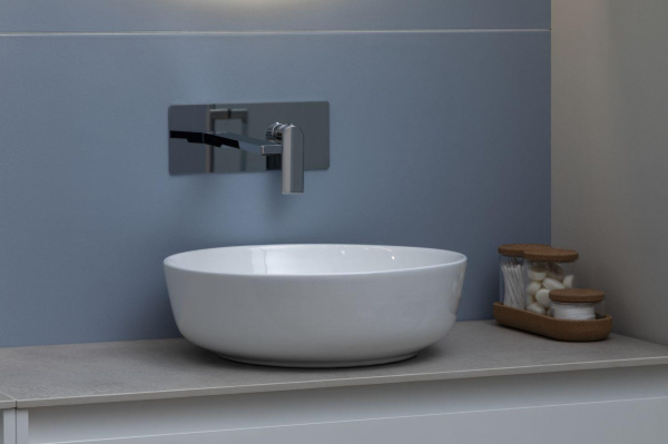 Раковина накладная круглая Aquanet Moon MOON-1 керамика цвет белый