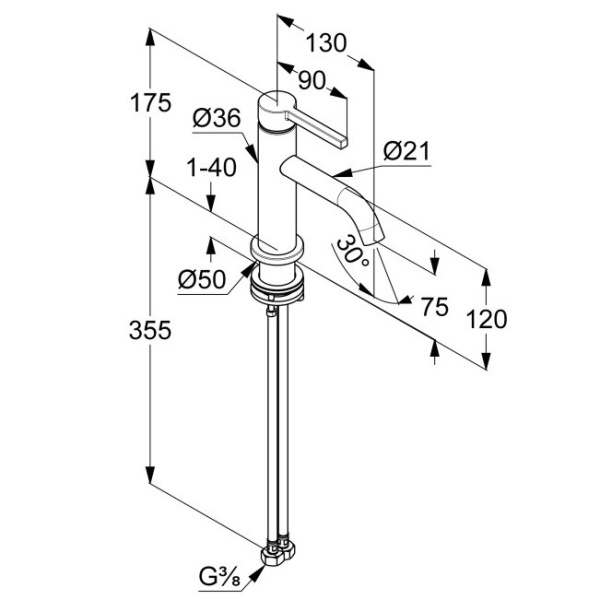 Смеситель для раковины Kludi Nova Fonte 200280515 хром