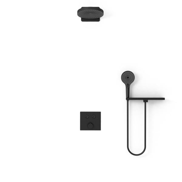 Душевая система со смесителем Vincea Inspire VSFW-4I211RMB монтаж встраиваемая в стену без термостата матовый черный