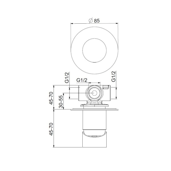 Смеситель для душа Webert ONE-B NB880101740 встраиваемый в стену 
без термостата белый