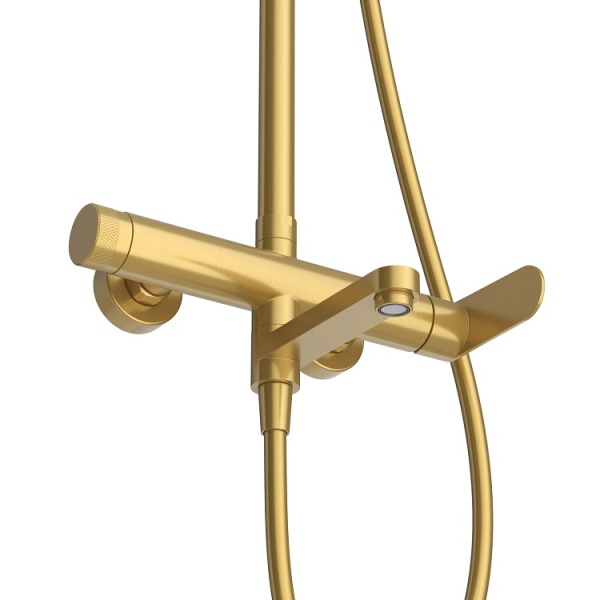 Душевая система со смесителем Cezares Stylus STYLUS-CVD-BORO монтаж настенная без термостата брашированное золото