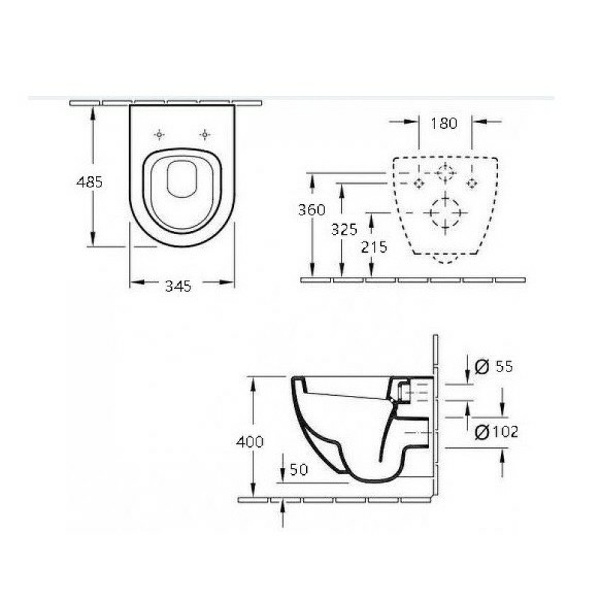Унитаз подвесной Esbano TIRON-C ESUPTIROCW Rimless фаянс белый