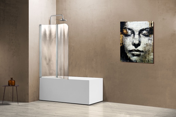 Шторка для ванны распашная  Vincea VSB-12 VSB-12114CH-R 114 см, стекла матовые, профиль хром