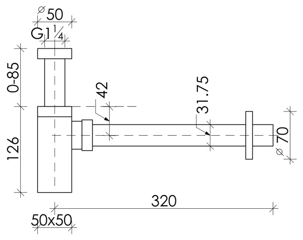 Сифон для раковины 70002MB