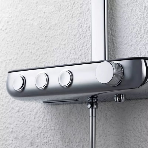 Душевая система со смесителем Bravat Cobble F6389423CP-A1-ENG монтаж настенная с термостатом хром