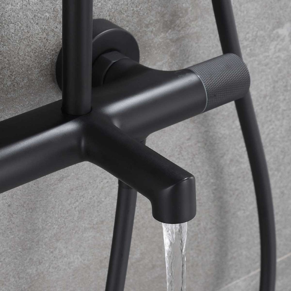 Душевая система со смесителем Vincea Desire VSFS-1D1TMB монтаж настенная с термостатом черный