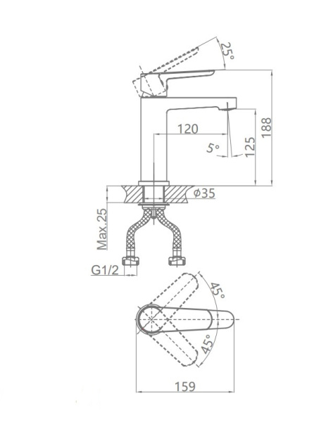 Смеситель для раковины D&amp;K Bayern.München DA1562108 белый матовый