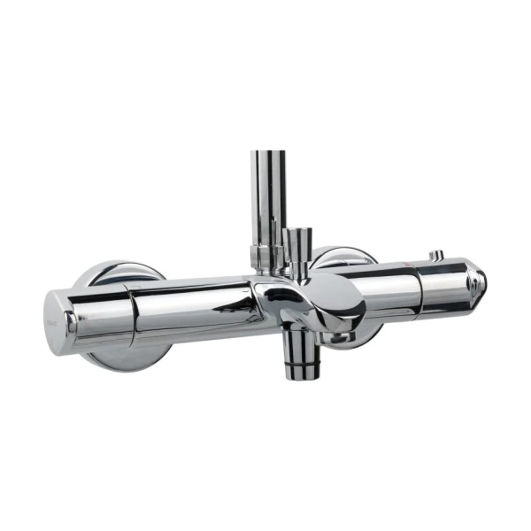 Душевая система со смесителем Bravat Waterfall SS F639114C-A5-RUS монтаж настенная с термостатом хром