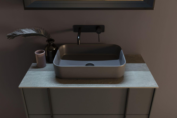 Раковина накладная прямоугольная Allen Brau Fantasy 4.11021.AN керамика цвет антрацит