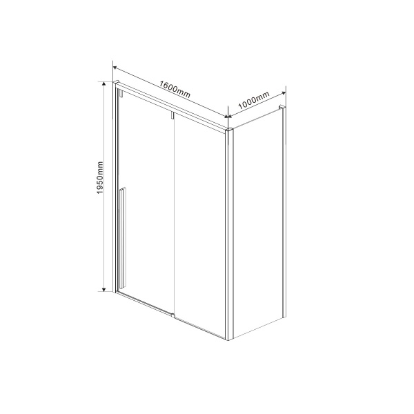 Душевой угол Vincea Lugano VSR-1L1016CL-1 прямоугольный 160x100 стекла прозрачные, профиль хром