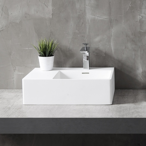 Раковина  прямоугольная Abber STEIN AS2644 R искусственный камень цвет белый матовый