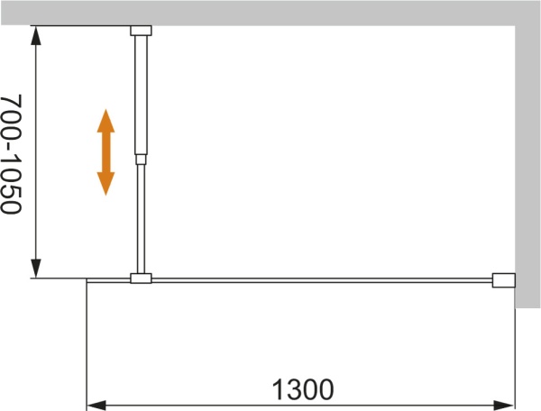 Душевая перегородка Cezares Liberta LIBERTA-L-1-130-C-NERO 130 см, стекла прозрачные, профиль черный