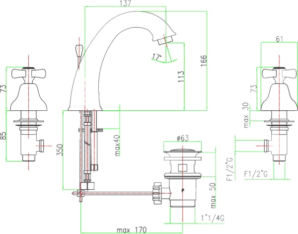 Смеситель для раковины Webert Armony AM750101015 хром
