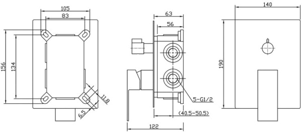 Смеситель для душа BelBagno Romano ROM-VDI-CRM встраиваемый в стену 
без термостата хром