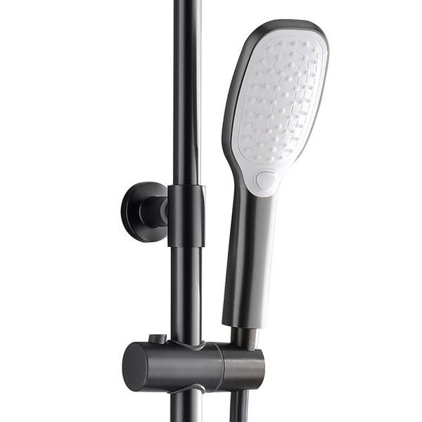 Душевая система со смесителем Black&White Universe UK8500MG монтаж настенная без термостата вороненая сталь