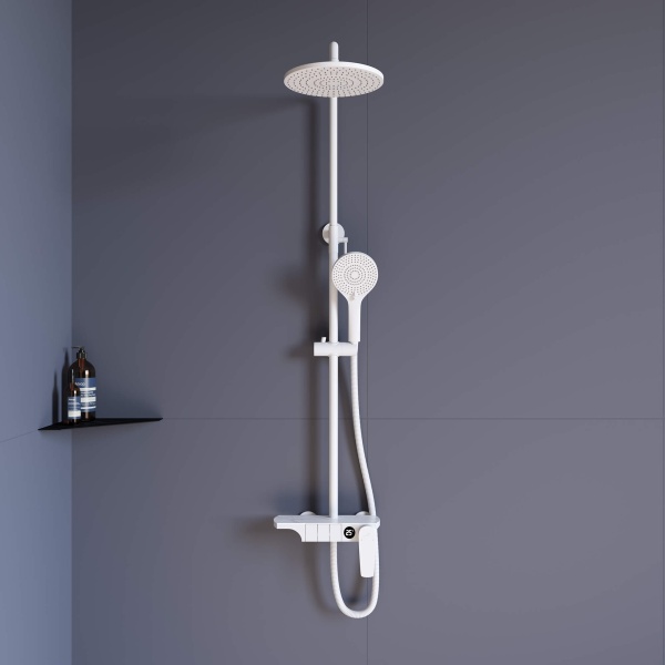 Душевая система со смесителем RGW Shower Panels 51140133-03 монтаж настенная без термостата белый