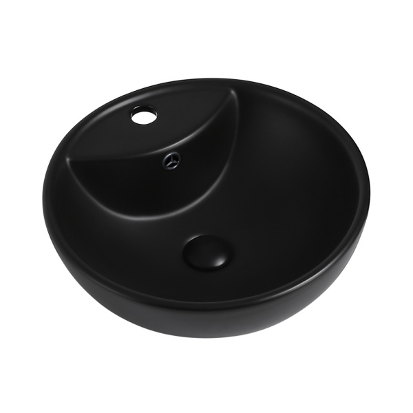 Раковина  круглая Abber Bequem AC2101MB керамика цвет черный матовый