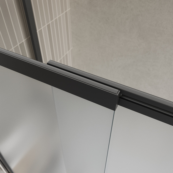 Шторка для ванны раздвижная  BelBagno Luce LUCE-VF-11-90/145-P-NERO 90 см, стекла матовые, профиль черный