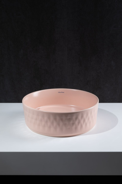 Раковина накладная круглая Allen Brau Fantasy 4.11033.SM керамика цвет розовый