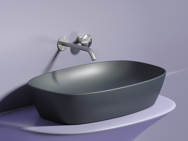 Раковина накладная овальная Ceramica Nova Element CN6049MDH фарфор цвет темно-серый матовый