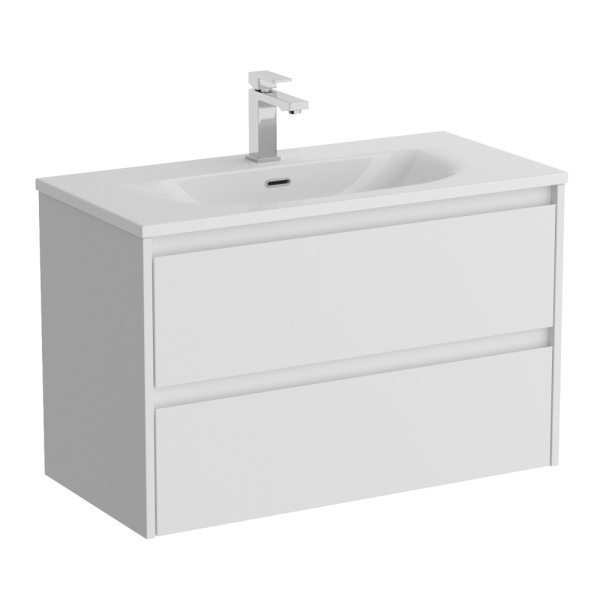 Тумба под раковину подвесная BelBagno Kraft 39-800/390-2C-SO-BO 80 см  2 ящика цвет Bianco Opaco 