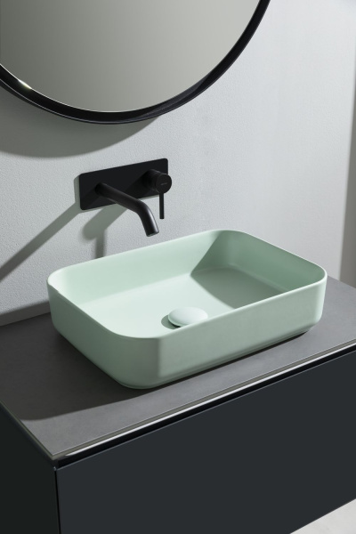 Раковина накладная прямоугольная Allen Brau Fantasy 4.11021.MT керамика цвет зеленый