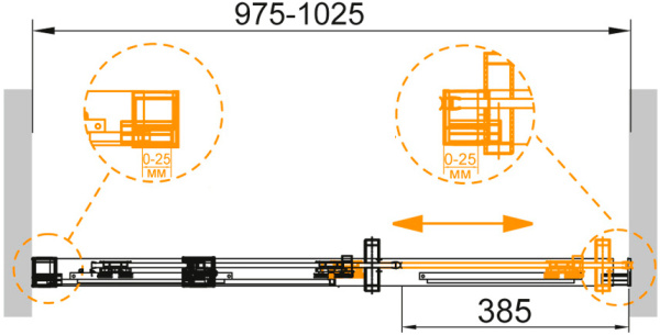 Душевая дверь Cezares Duet Soft DUET SOFT-BF-1-100-C-Cr-L 102.5 см стекла прозрачные, профиль хром