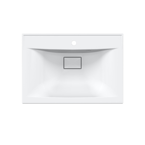 Раковина мебельная прямоугольная Vincea  VCB-3M650W литьевой мрамор цвет белый