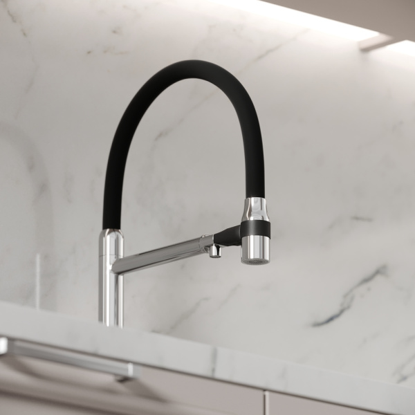 Смеситель для кухни Sancos Garda SC4009CH с подключением к фильтру хром/черный