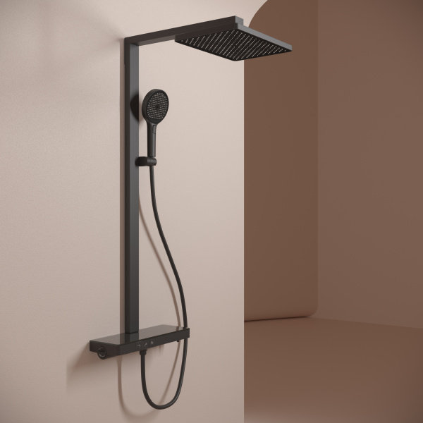 Душевая система со смесителем Sancos Vos SC6100MB монтаж настенная с термостатом черный матовый