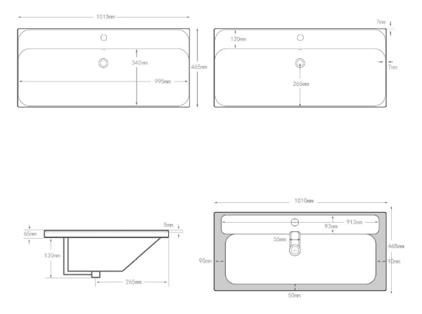 Раковина мебельная прямоугольная Aquanet Flash 00333270 керамика цвет белый