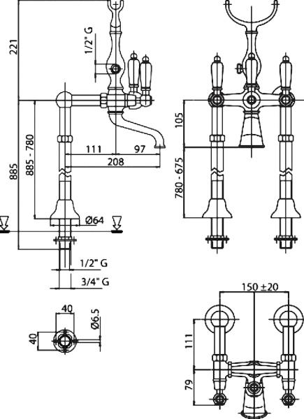 Смеситель  Cezares First FIRST-VDP-01-Bi  
 