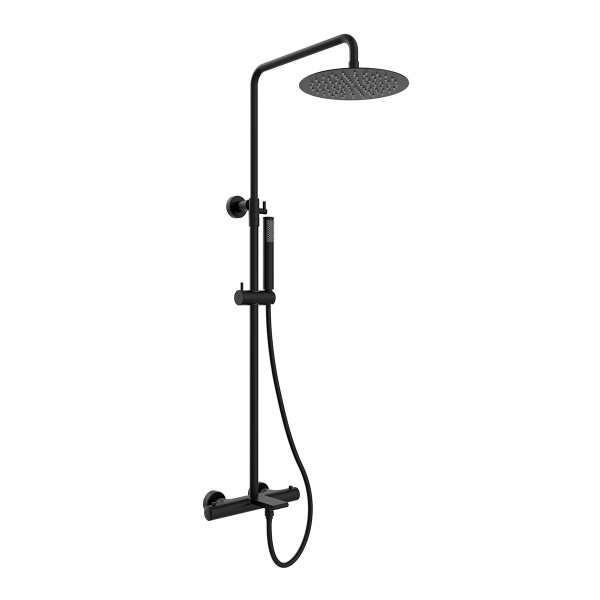 Душевая система со смесителем Vincea Vogue VSFS-1V1TMB монтаж настенная с термостатом черный