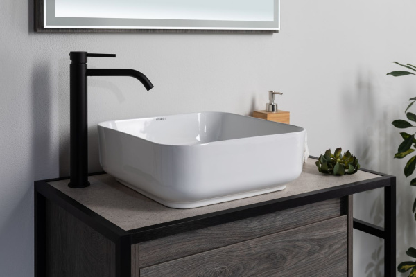 Раковина накладная квадратная  Aquanet City CITY-1 керамика цвет белый