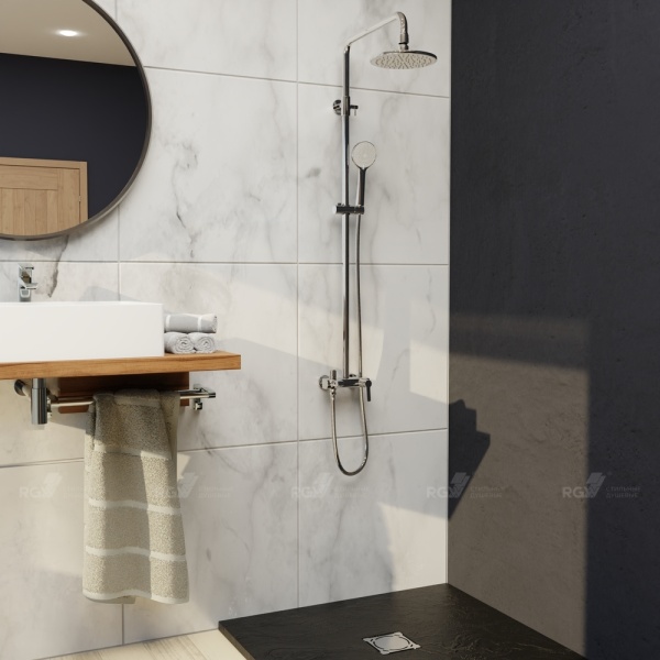Душевая система со смесителем RGW Shower Panels 51140131-01 монтаж настенная без термостата хром