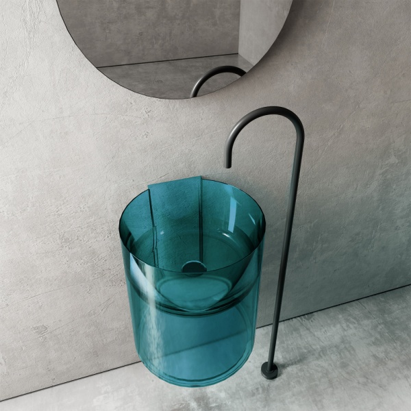 Раковина  круглая Abber Kristall AT2704Aquamarin полиэфирная смола цвет бирюзовый