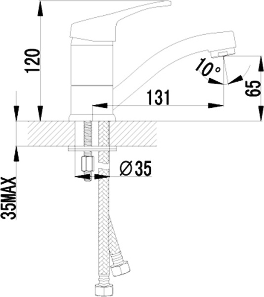 Смеситель для раковины Lemark Omega LM3107C хром