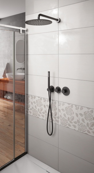 Душевая система со смесителем Timo Saona SX-2359/03SM монтаж встраиваемая в стену с термостатом черный