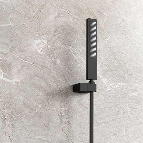 Душевая система со смесителем Vincea  VSFW-2F11TMB монтаж встраиваемая в стену с термостатом матовый черный