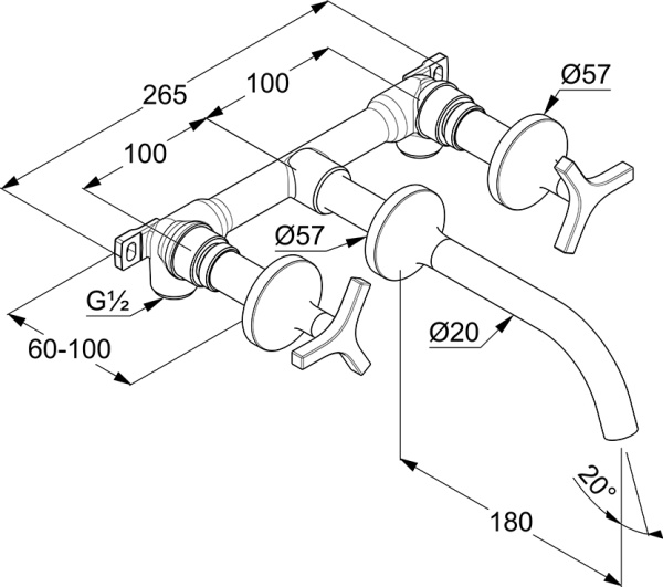 Смеситель для раковины Kludi Nova Fonte 201440539 хром