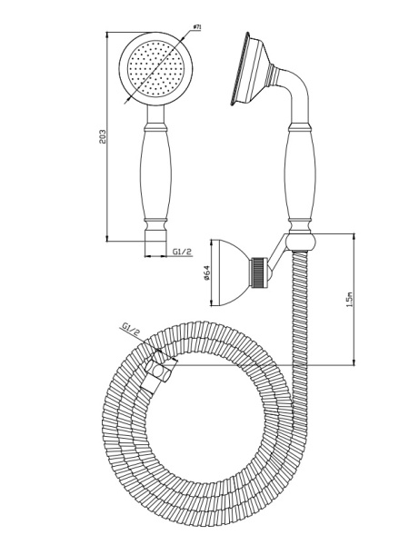 Лейка для душа Cezares LIRA-M LIRA-M-DEF2-02-Bi бронза 
