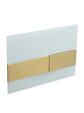Кнопка смыва механическая Cezares Lux LUX-GB-1-BORO цвет белый-золото