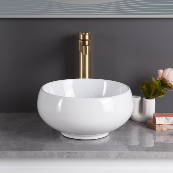 Раковина накладная круглая BelBagno  BB1114 фаянс цвет белый