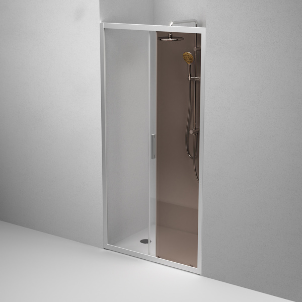 Душевая дверь Am.Pm Gem W90G-100-1-195MBr 100 см стекла тонированные прозрачные, профиль хром