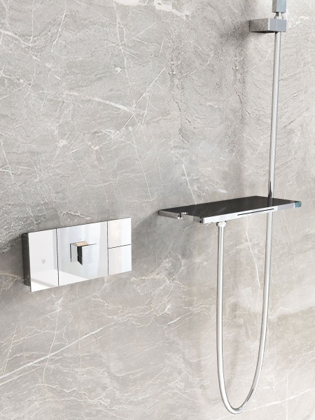 Душевая система со смесителем Vincea  VSFW-2F11TCH монтаж встраиваемая в стену с термостатом хром