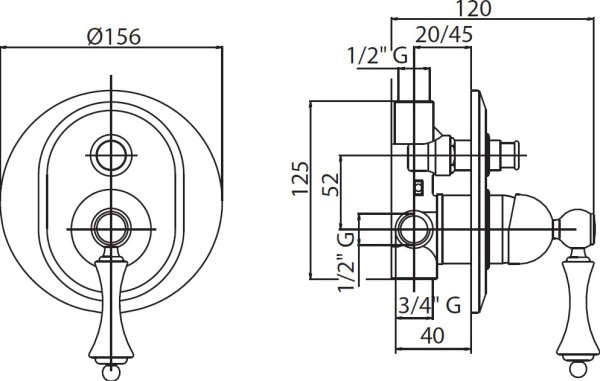 Смеситель  Cezares Margot MARGOT-VDIM-03/24-M  
 