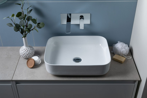 Раковина накладная прямоугольная Aquanet  SOUL-1 керамика цвет белый