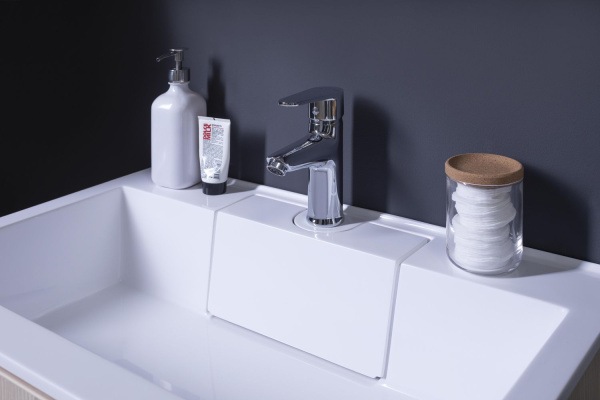 Раковина мебельная прямоугольная Aquanet Фортуна 00182523 литьевой мрамор цвет белый